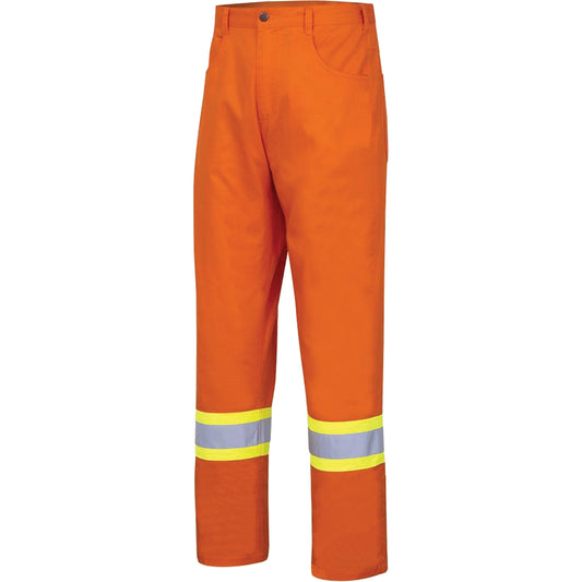 Pioneer 4461 Ultra-Cool Safety Pants, Cotton, 34, High Visibility Orange