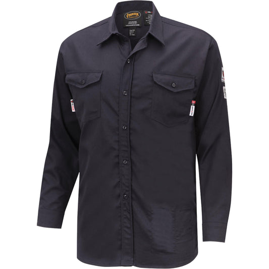 Pioneer 7742 FR-Tech® Flame-Resistant Safety Shirt, Medium, Navy Blue