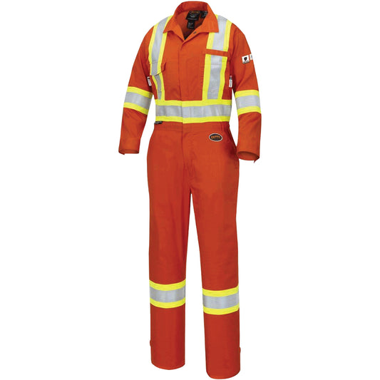 Pioneer 7702W FR-Tech® Women's FR/Arc-Rated Coveralls, Size Large, High Visibility Orange, 10 cal/cm²