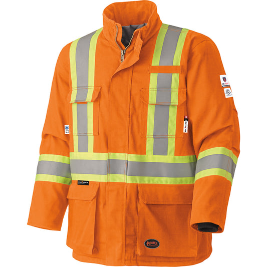 Pioneer 5533 Flame-Resistant Safety Parka, 2X-Large, High Visibility Orange, 58 cal/cm²