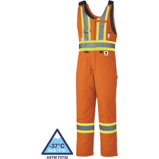 Pioneer 5534A Flame-Resistant Quilted Safety Overalls, Medium, Orange