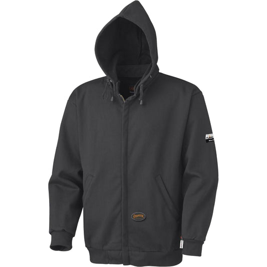 Pioneer 337 Flame-Resistant Zip Style Hoodie, Men's, X-Small, Black, 22 cal/cm²