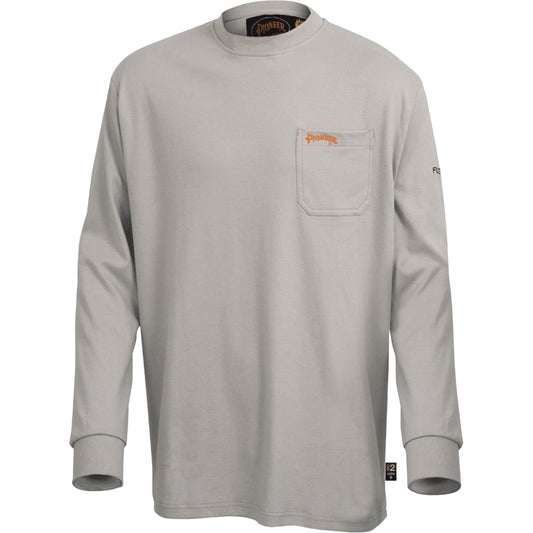 Pioneer 333 Flame-Resistant Long-Sleeved Shirt, 4X-Large, Grey