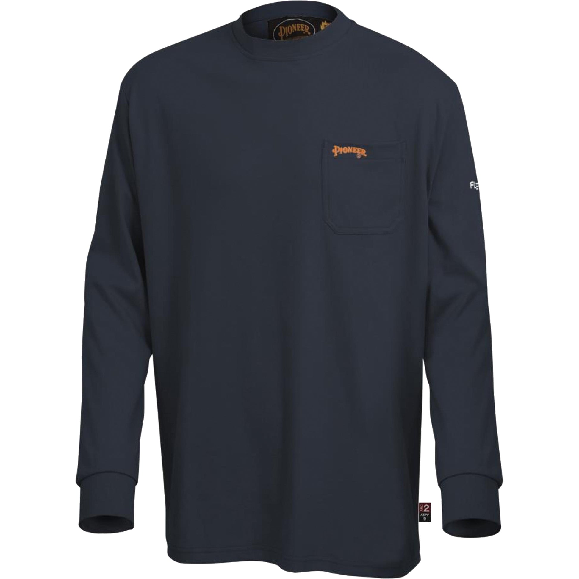 Pioneer 333 Flame-Resistant Long-Sleeved Shirt, Small, Navy Blue