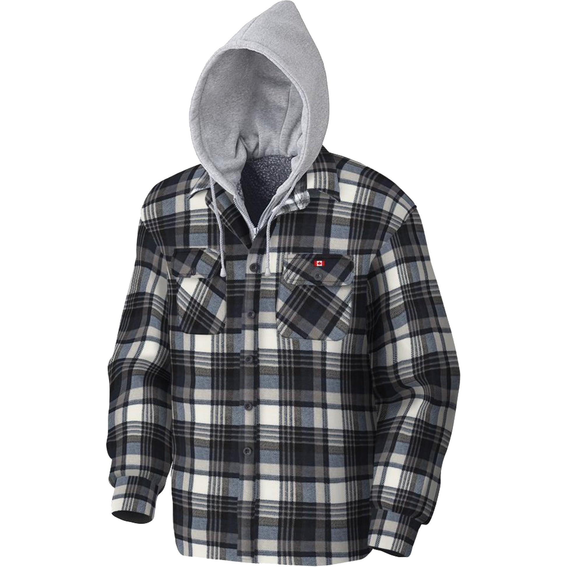 Pioneer 415BG Quilted Hooded Shirt, Men's, 3X-Large, Multi-Colour