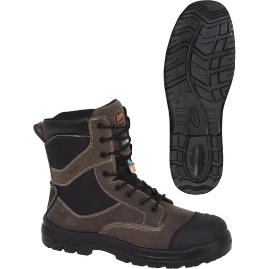 Pioneer 1051 Brown Composite Safety Work Boots, Leather, Size 8, Impermeable