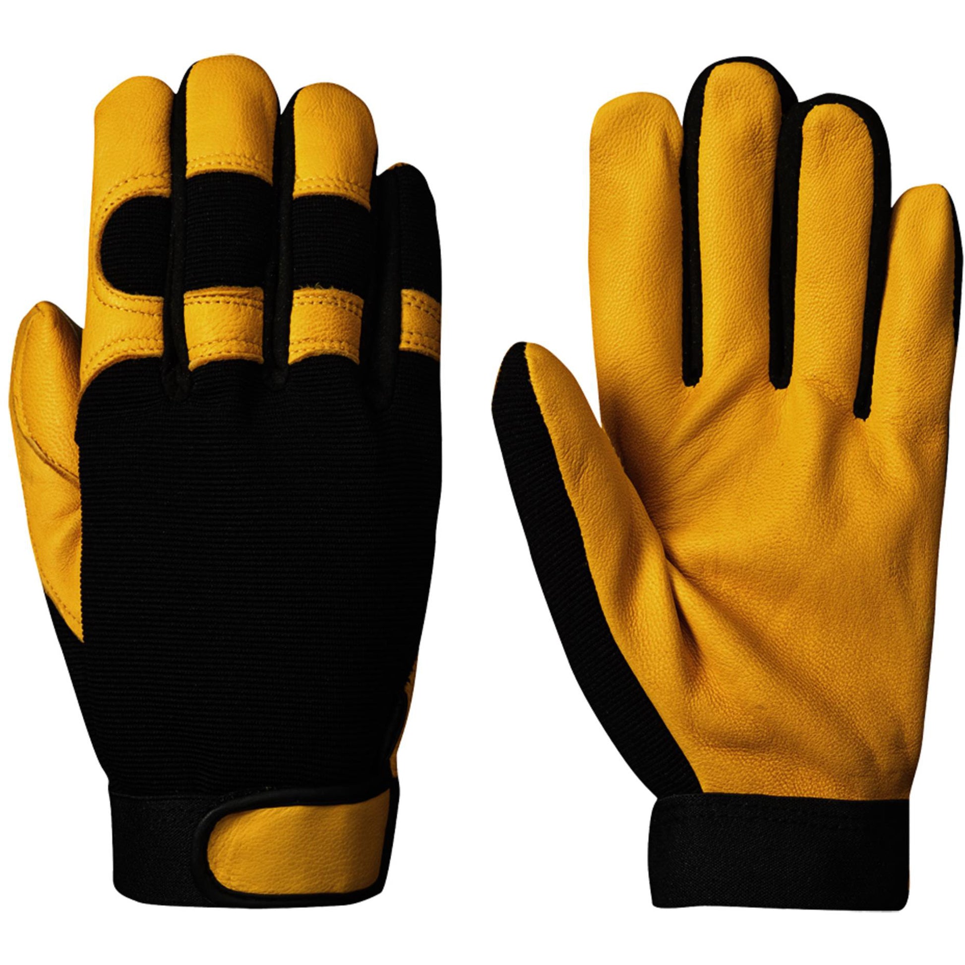 Pioneer 890 Mechanic's Style Ergonomic Gloves, Grain Goatskin Palm, Size Small