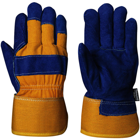 Pioneer 630 Blue Insulated Fitter's Gloves, One Size, Split Cowhide Palm, Boa Inner Lining