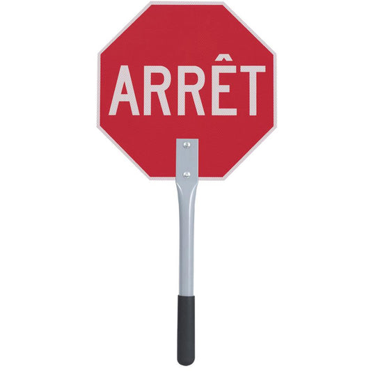 Pioneer Traffic Stop/Slow Paddle - French, 12" x 12", Coroplastic, French