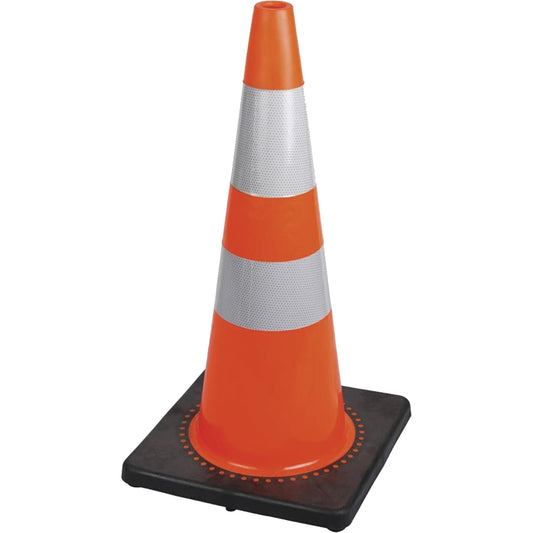 Pioneer 183 Premium Flexible Safety Cone, 28", Orange, 4" & 6" Reflective Collar(s)