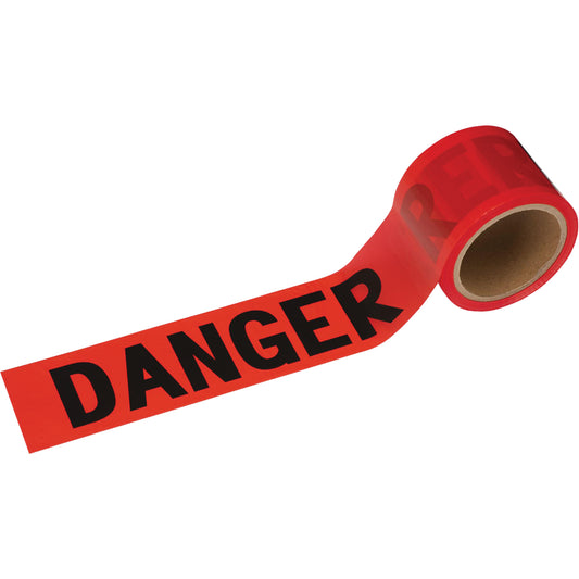 Pioneer 388 Danger Tape, Bilingual, 3" W x 200' L, 1.5 mils, Black on Red