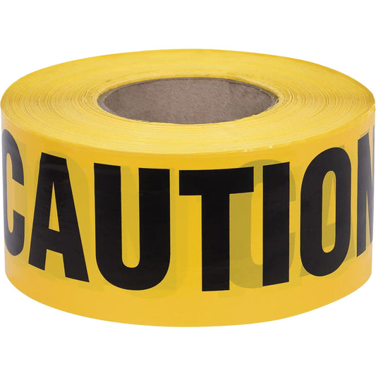Pioneer 387 Caution Tape, English, 3" W x 1000' L, 1.5 mils, Black on Yellow