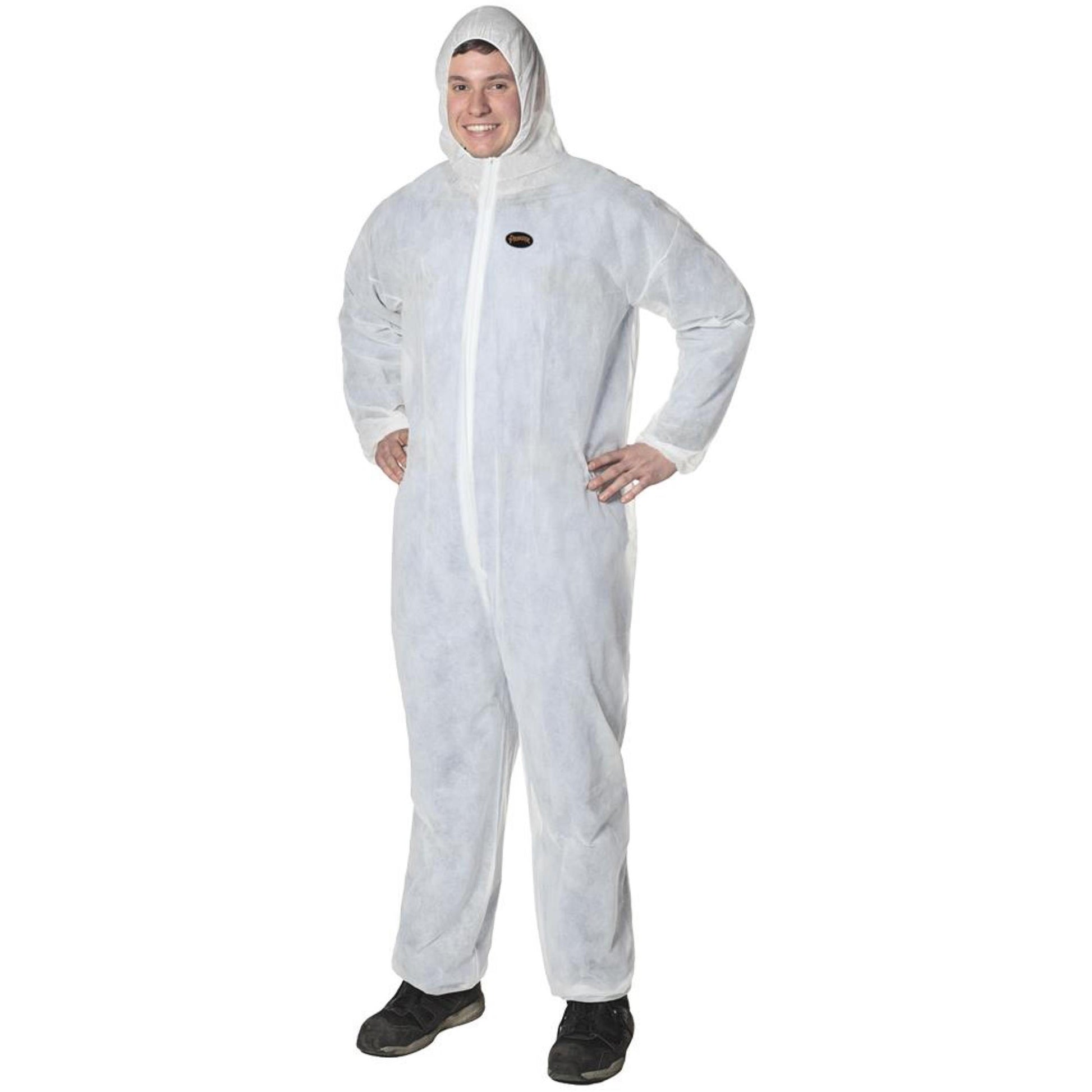 Pioneer 2035 Disposable Coveralls, Small, White, Polypropylene