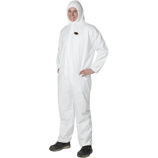 Pioneer 2055 Disposable Coveralls, 5X-Large, White, Microporous
