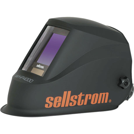 WHP4000 Premium Series ADF Welding Helmet with Extra-Large Blue Lens Technology, 3.94" L x 3.28" W View Area, Black/Orange