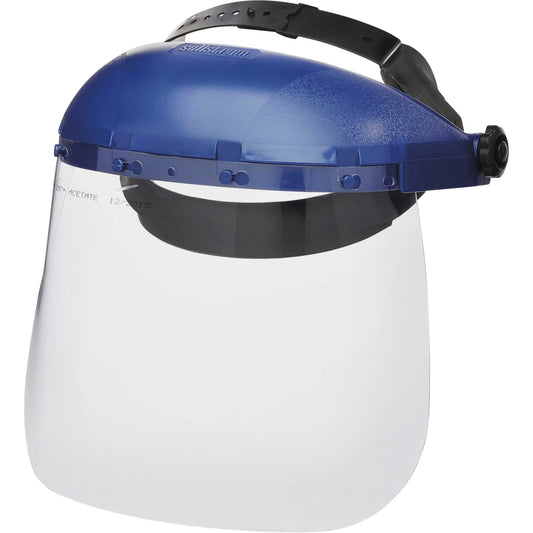 Sellstrom 390 Premium Series Single Crown Uncoated Faceshield, Acetate, Ratchet Suspension