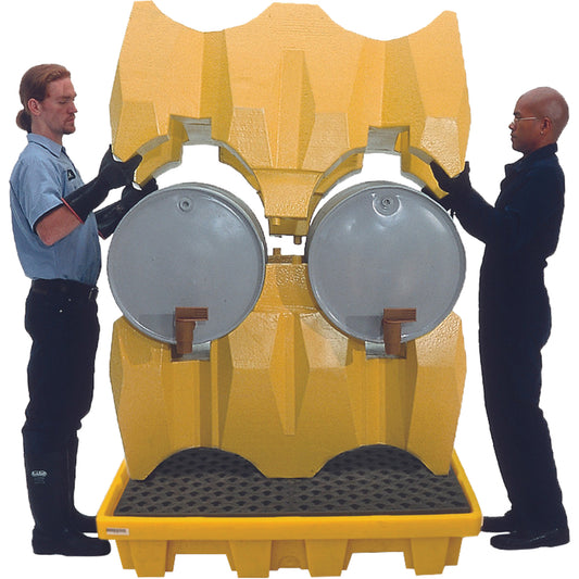 Ultratech Ultra-Drum Rack 4-Drum Containment System with Drain, 53" L x 53" W x 77.8" H, 3000 US gal. Capacity