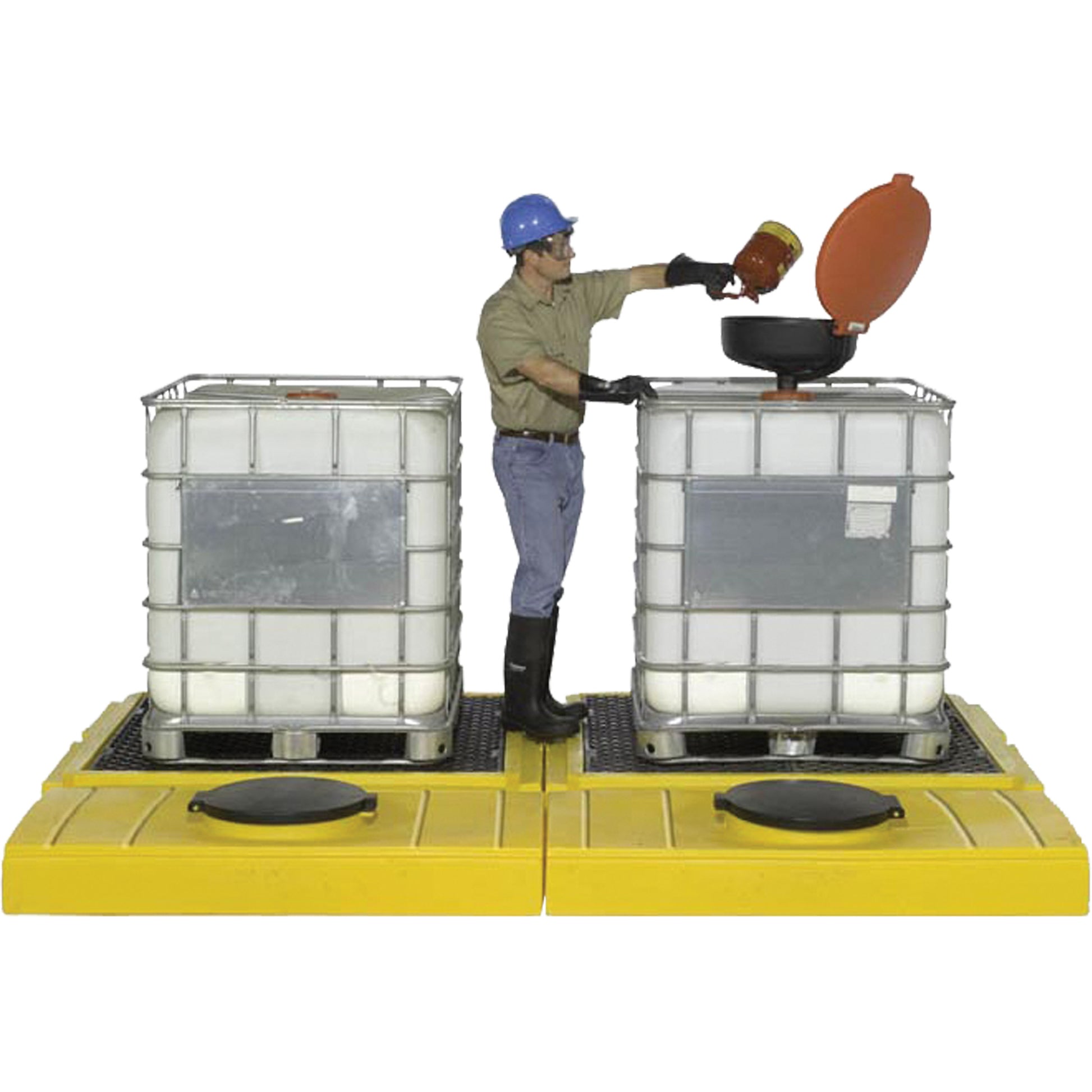 Ultratech Indoor 2-Tank Ultra-Modular IBC Spill Pallet, 280 US gal. Spill Capacity, 186" x 11" x 62"