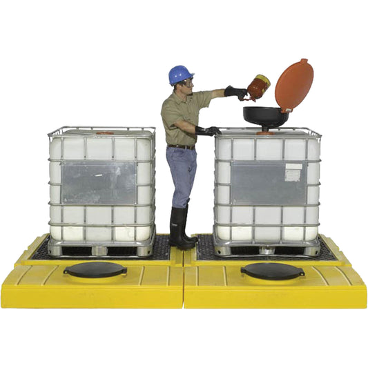 Ultratech Indoor 2-Tank Ultra-Modular IBC Spill Pallet, 280 US gal. Spill Capacity, 186" x 11" x 62"