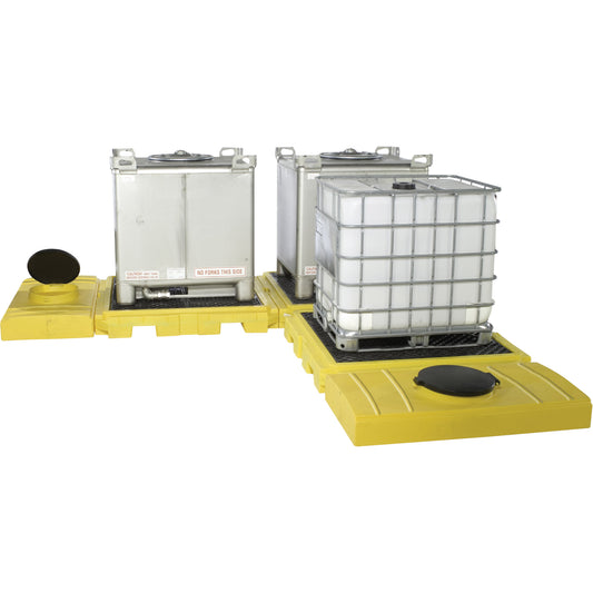 Ultratech Indoor 3-Tank Ultra-Modular IBC Spill Pallet, 355 US gal. Spill Capacity, 248" x 11" x 62"