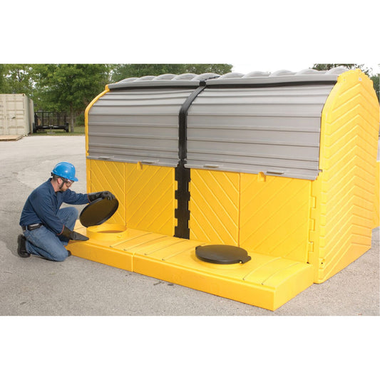 Ultratech Outdoor 2-Tank Ultra-Modular IBC Spill Pallet, 280 US gal. Spill Capacity, 126" x 79" x 93"