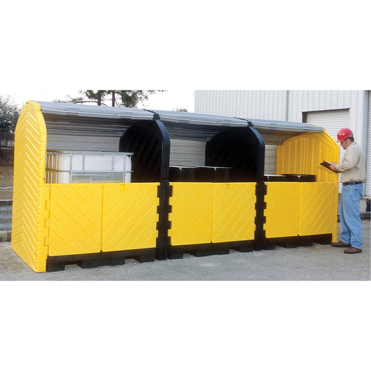 Ultratech Outdoor 3-Tank Ultra-Modular IBC Spill Pallet, 355 US gal. Spill Capacity, 188" x 79" x 93"