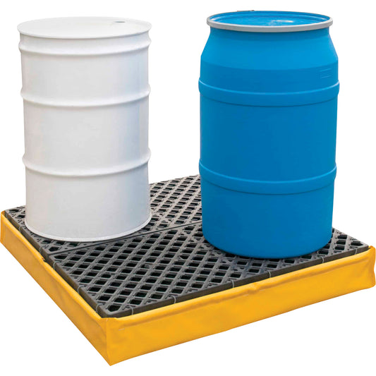 Ultratech 4-Drum Flexible Ultra-Spill Pallet®, 66 US gal. Spill Capacity, 48" x 48" x 7"
