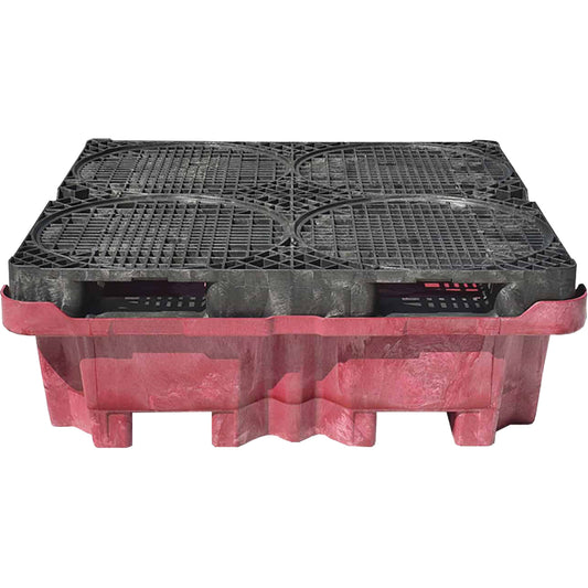 Ultratech 4-Drum Ultra-Spill King® Drum Spill Pallet, 85 US gal. Spill Capacity, 51" x 51" x 17.5"