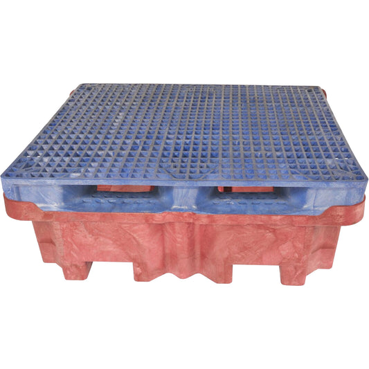 Ultratech 4-Drum Ultra-Spill King® Flat Deck Spill Pallet, 85 US gal. Spill Capacity, 51" x 51" x 17.5"