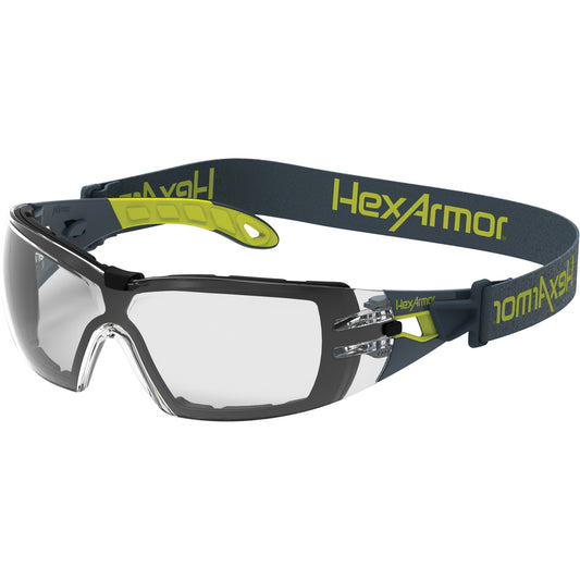 Hexarmor MX200G TruShield®S Wraparound Safety Glasses, Clear Lens, Anti-Fog/Anti-Scratch, ANSI Z87+/Meets/Exceeds CSA Z94.3