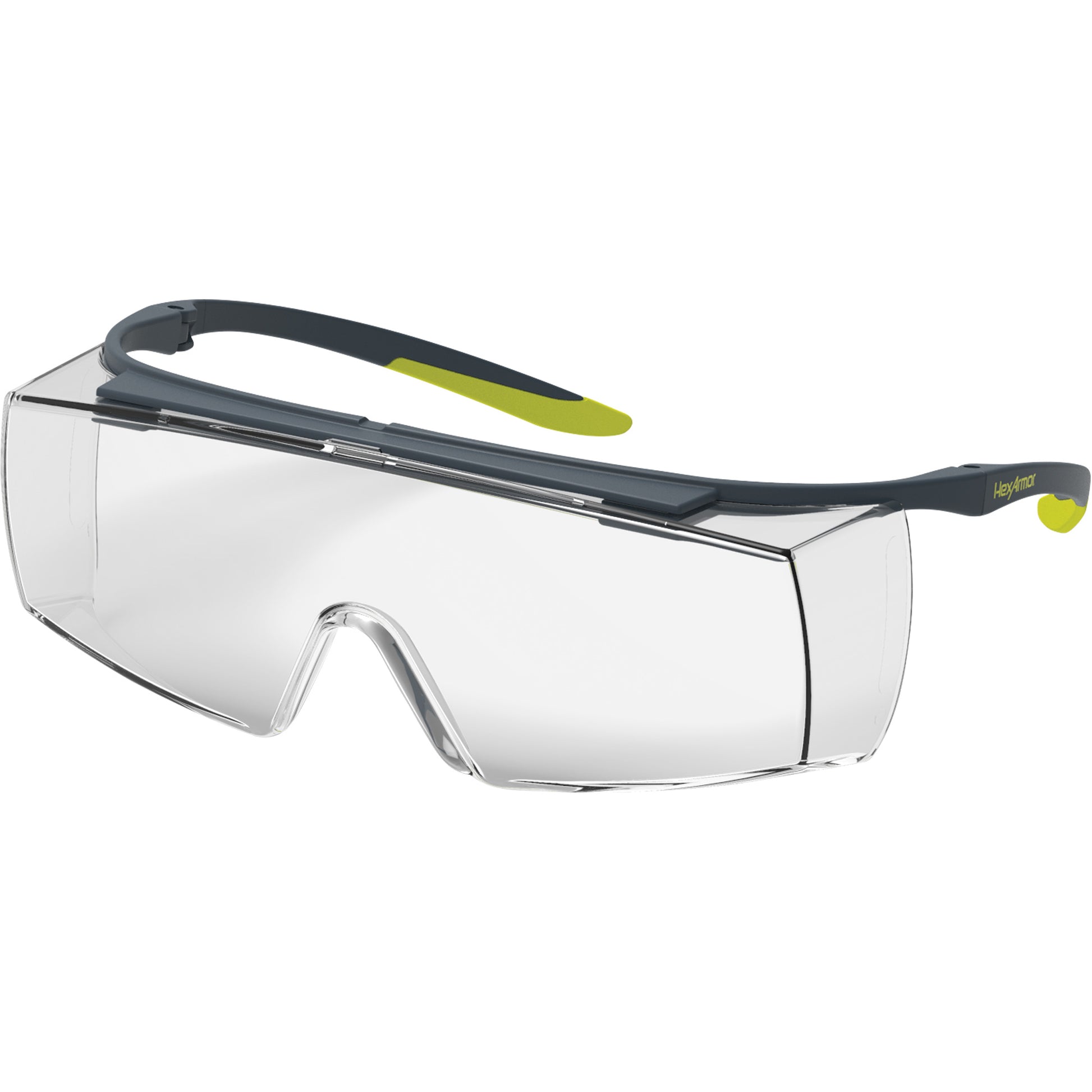 Hexarmor LT250 TruShield® OTG Safety Glasses, Clear Lens, Anti-Fog/Anti-Scratch, ANSI Z87+/Meets/Exceeds CSA Z94.3