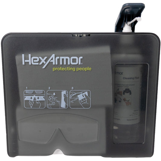 Hexarmor Wall Mounted Eyewear Cleaning Station, Metal, 11.8" L x 10.4" H