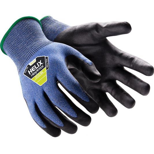 Hexarmor Helix® 3025 Cut-Resistant Gloves, Size Large/9, 21 Gauge, Foam Nitrile Coated, HPPE Shell, ASTM ANSI Level A4