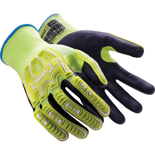 Hexarmor Helix® 3062IMP Impact Gloves, 6/X-Small, Foam Nitrile Palm, Elastic/Knit Wrist Cuff