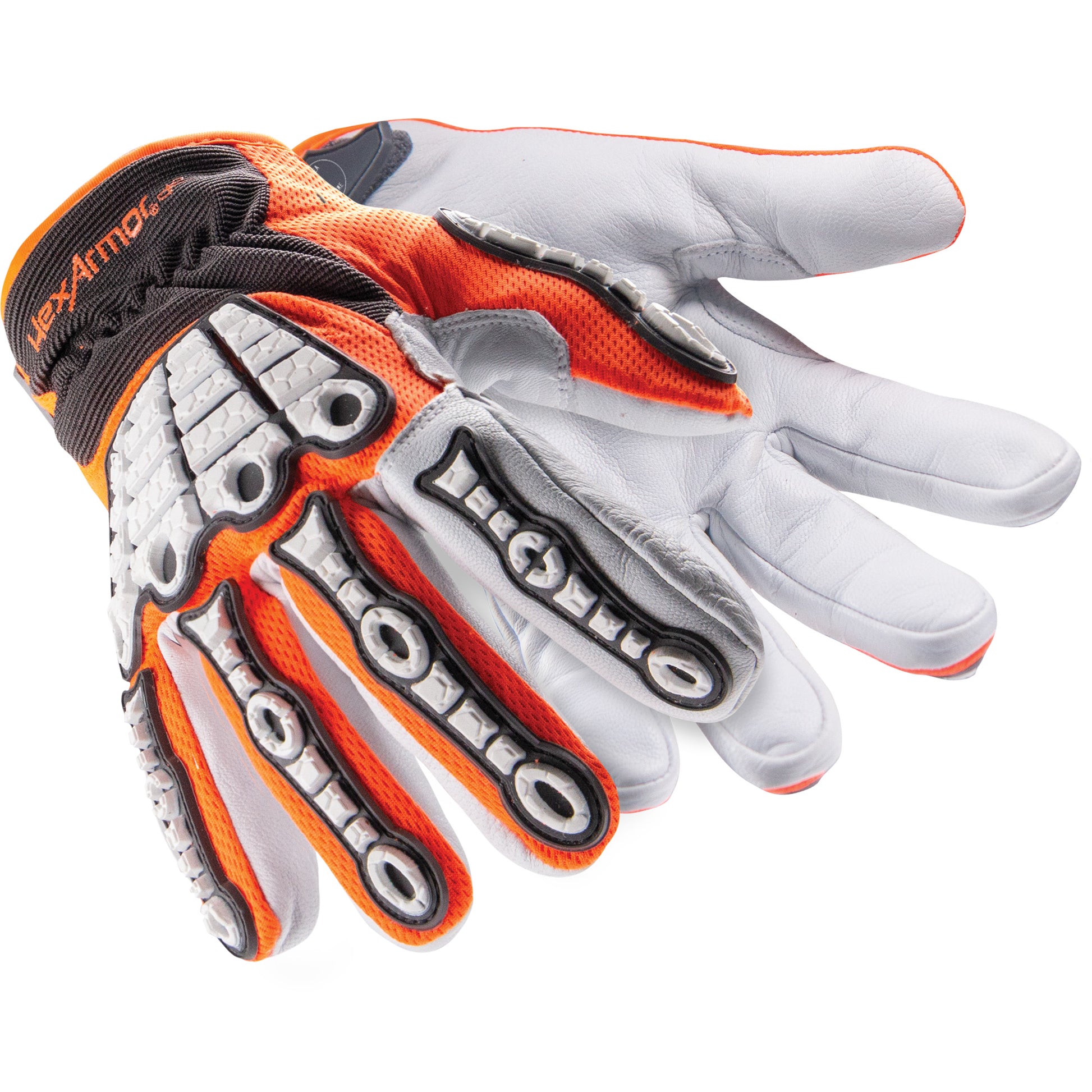 Hexarmor Chrome SLT® Oasis 4073 Impact Gloves, 9/Large, Goatskin Palm, Hook & Loop Cuff