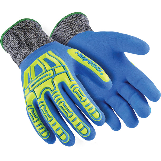 Hexarmor Rig Lizard® Fluid 7102 Cut-Resistant Gloves, Size 5/2X-Small, 13 Gauge, Nitrile Coated, Fibreglass/HPPE Shell, ASTM ANSI Level A4