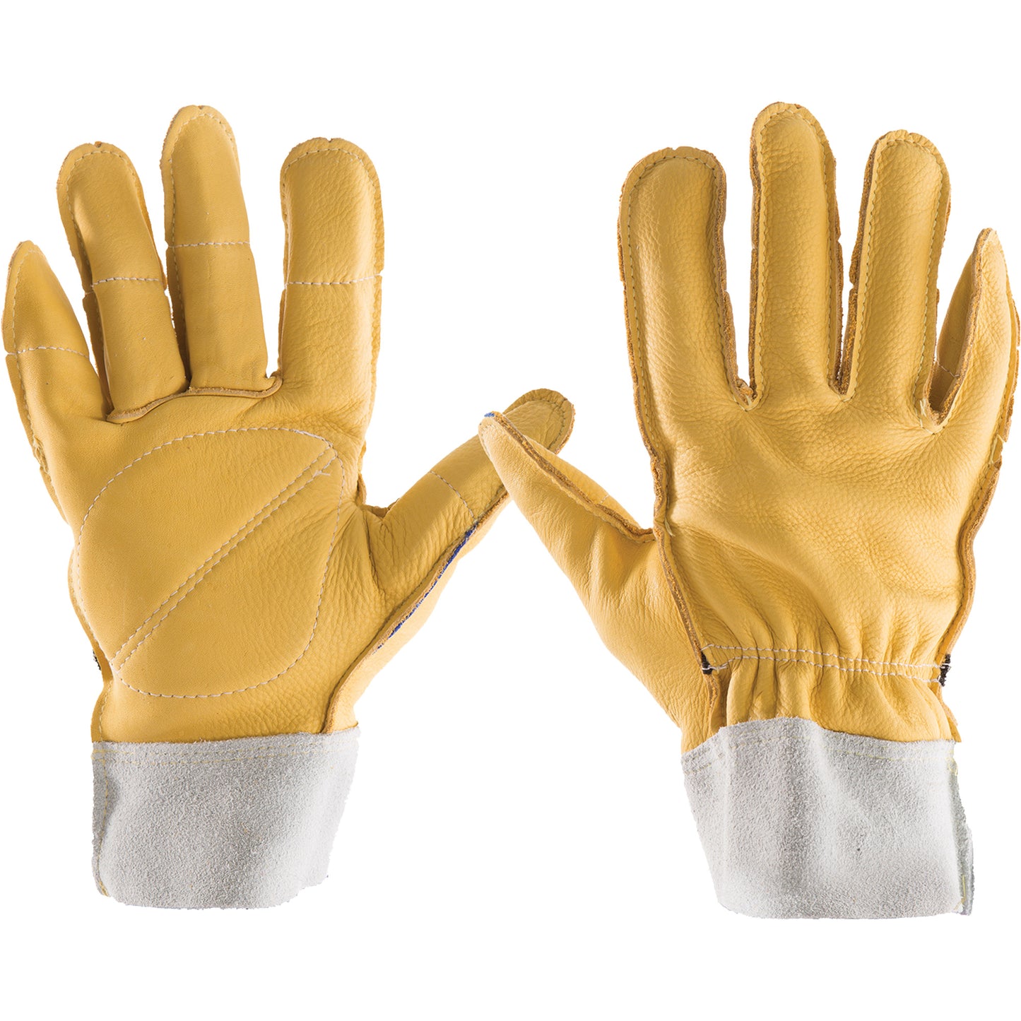 Impacto All-Leather Gloves, 11/2X-Large, Grain Leather Palm, Elastic Cuff