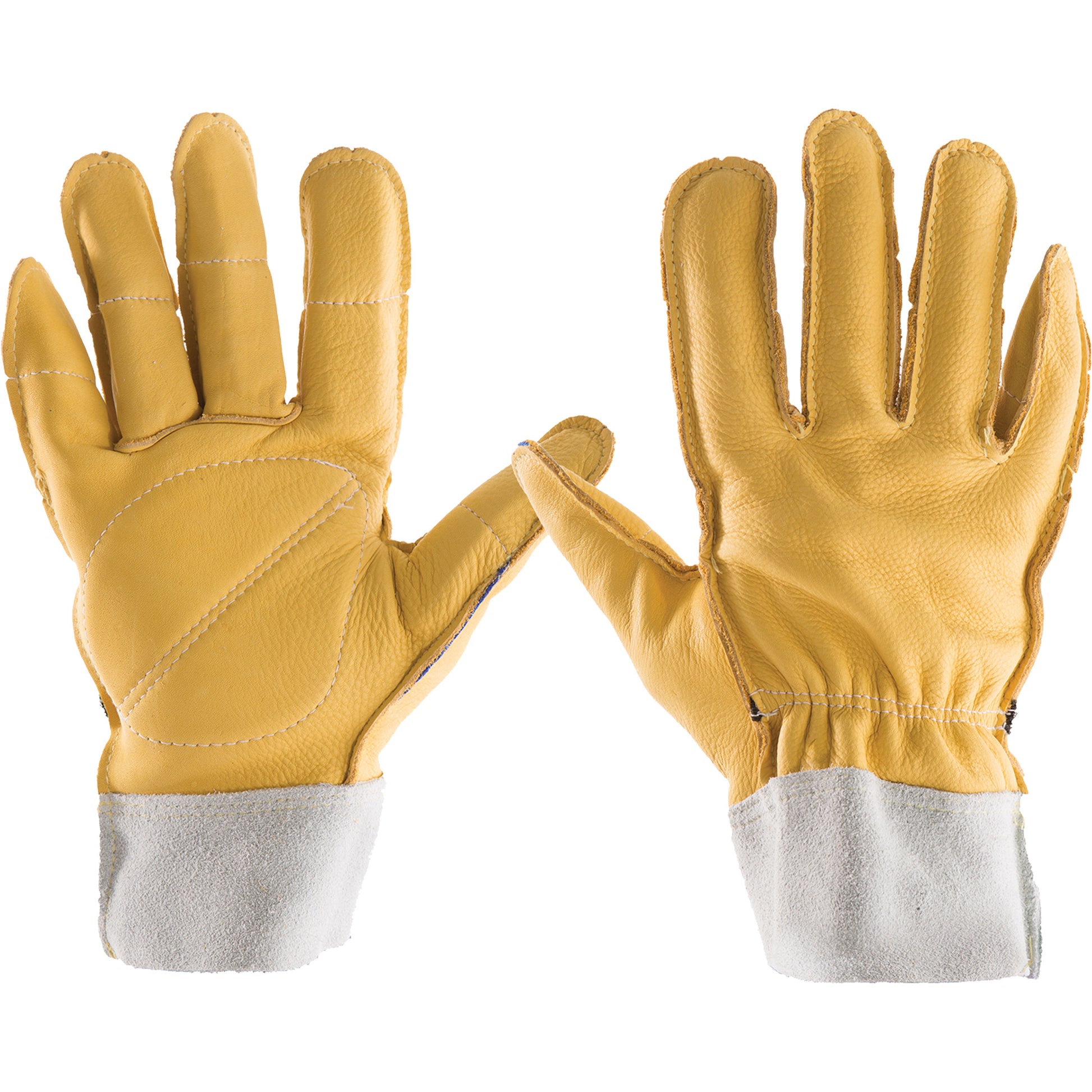Impacto All-Leather Gloves, 11/2X-Large, Grain Leather Palm, Elastic Cuff