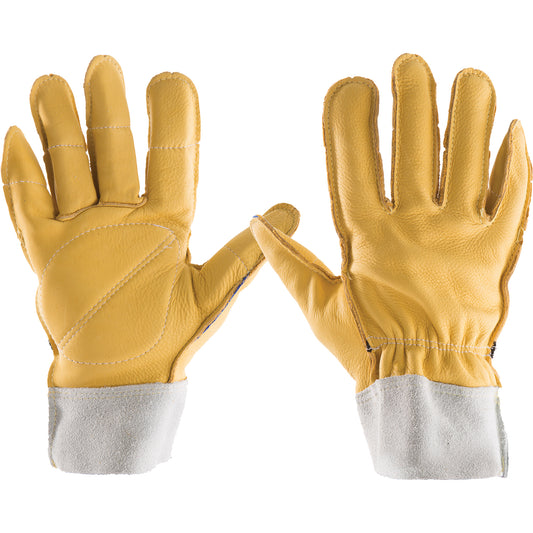Impacto All-Leather Gloves, 11/2X-Large, Grain Leather Palm, Elastic Cuff