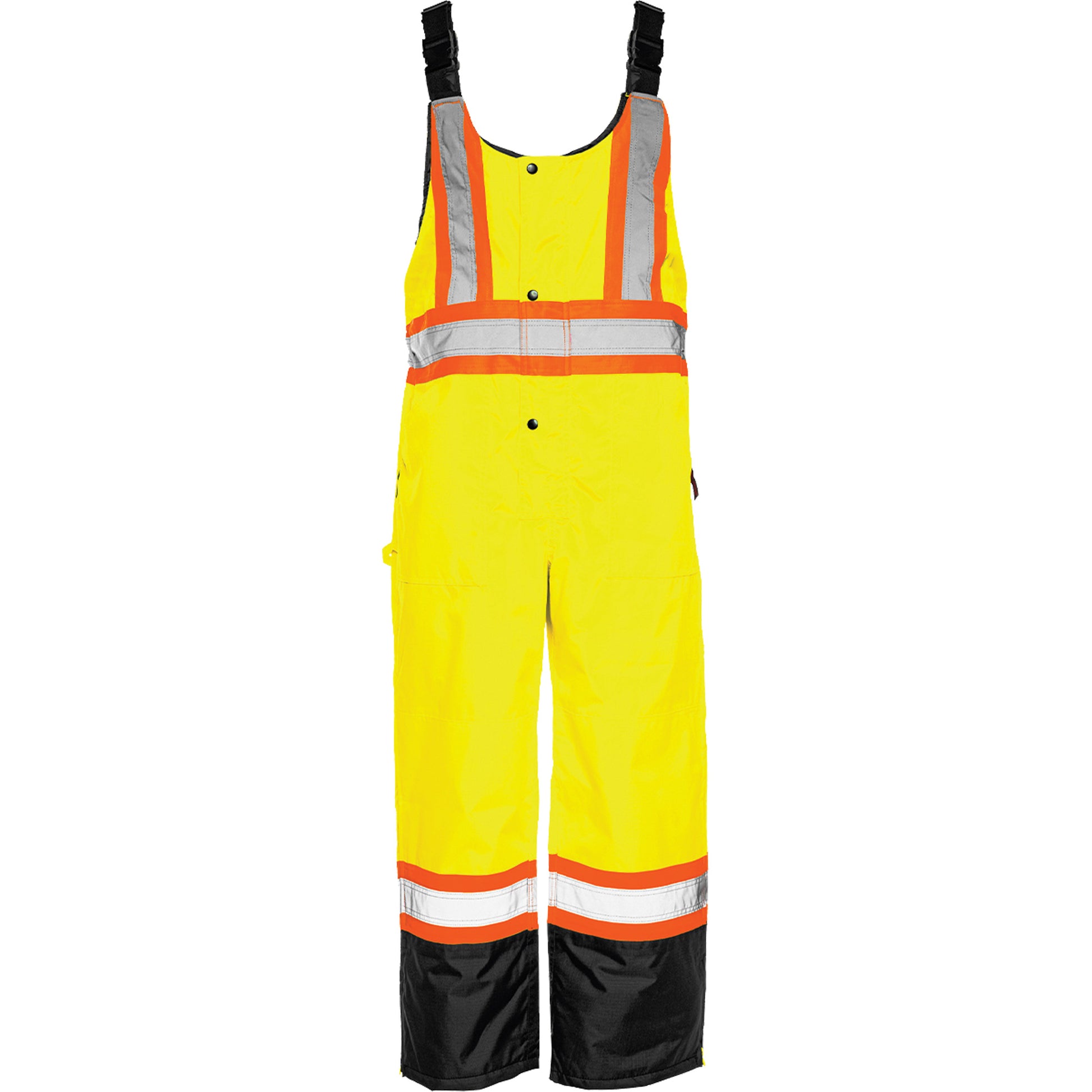  TO1 Winter Traffic Overalls, Polyester, Medium, Black/High Visibility Lime-Yellow
