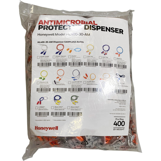 Honeywell QD30 Earplugs Refill for HL400 Dispenser, Bulk - Polybag, Corded