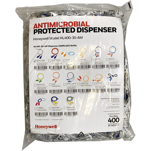Honeywell AS-30W Earplugs Refill for HL400 Dispenser, Bulk - Polybag, Corded