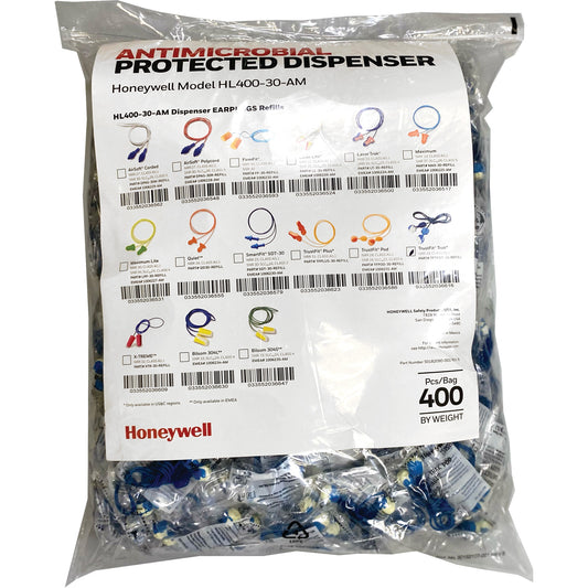 Honeywell TFT-30 Earplugs Refill for HL400 Dispenser, Bulk - Polybag, Corded