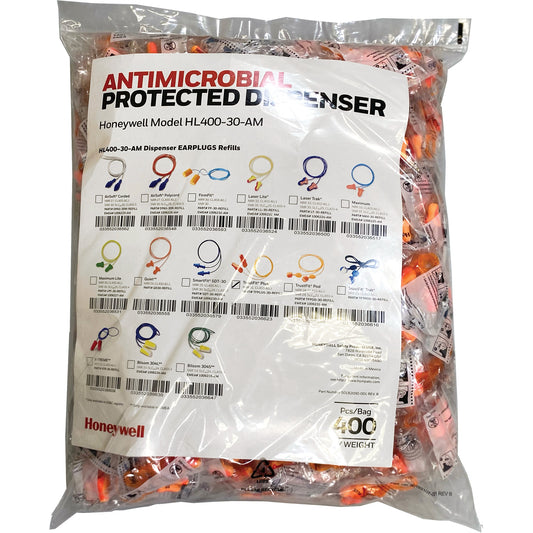 Honeywell TFP-30 Earplugs Refill for HL400 Dispenser, Bulk - Polybag, Corded