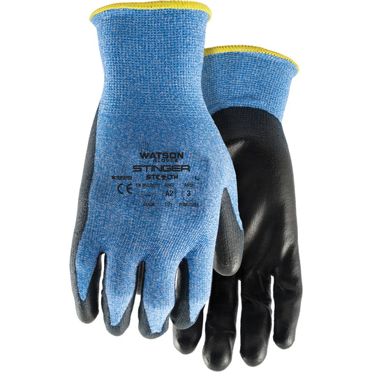 Watson Gloves 359 Stealth Stinger Cut Resistant Gloves, Size X-Large, 15 Gauge, Polyurethane Coated, Nylon/Spandex/Glass Fibre Shell, ASTM ANSI Level A2/EN 388 Level B