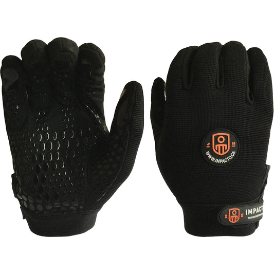Impacto Mechanic Anti-Impact Gloves, 7/Small, Synthetic/Suede Palm, Elastic/Hook & Loop Cuff