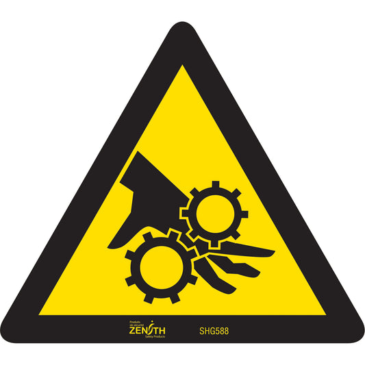 Zenith Safety Products Pinch Point CSA Standard Safety Sign, 6" x 6", Vinyl, Pictogram