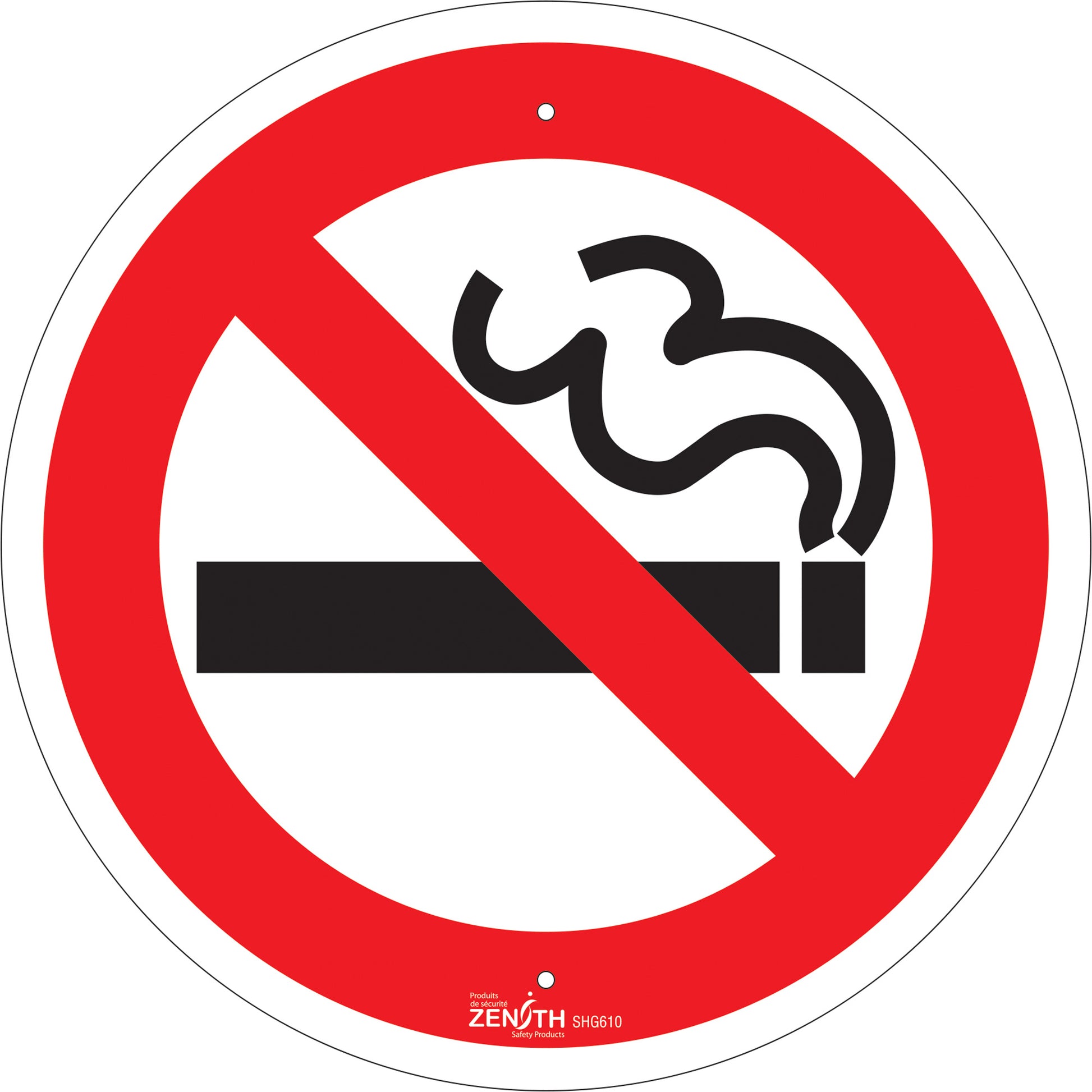 Zenith Safety Products No Smoking CSA Standard Safety Sign, 12" x 12", Aluminum, Pictogram