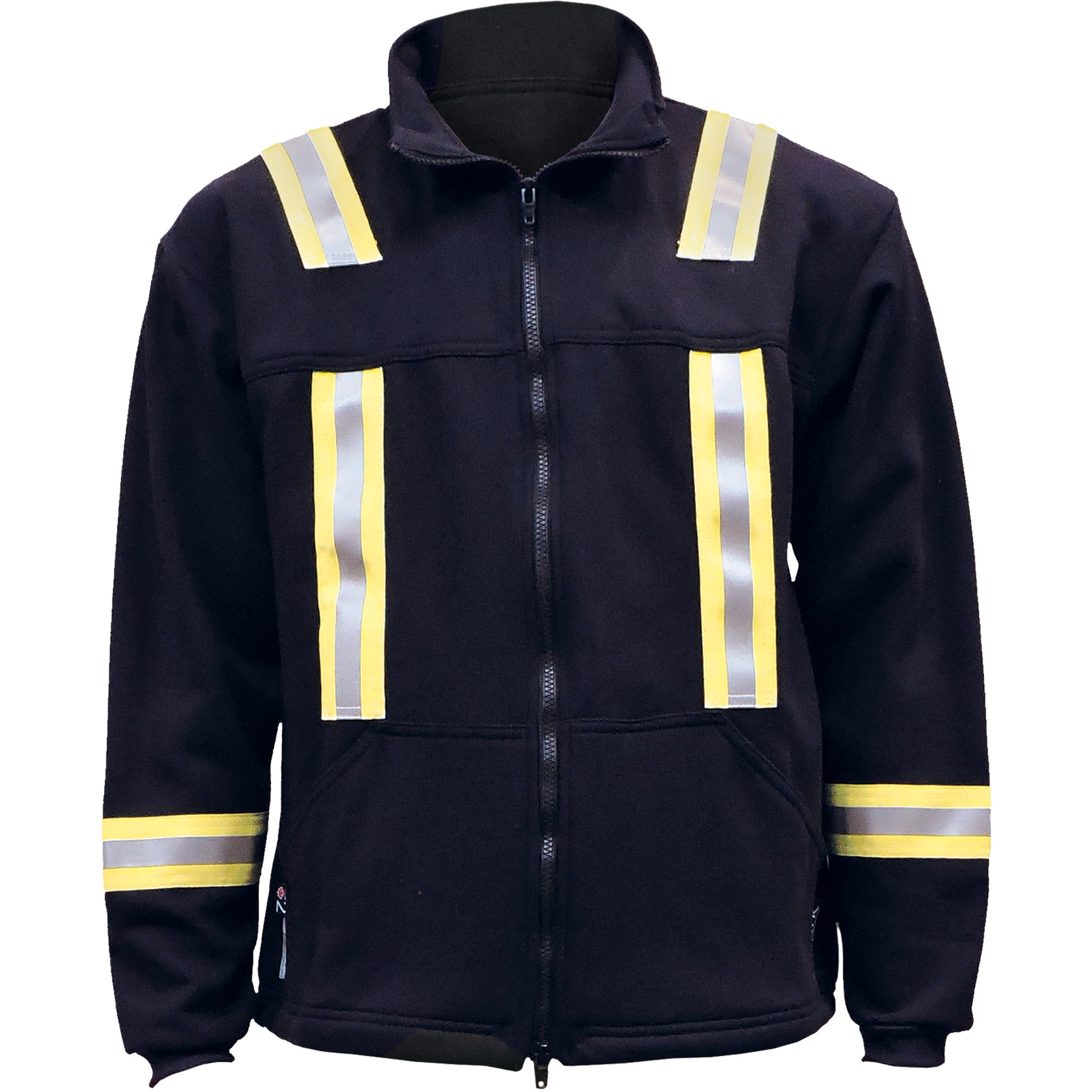 IFR Workwear Flame Resistant Striped Full Zip Fleece Jacket, 2X-Large (Tall), Navy Blue