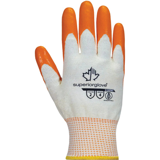 Superior Glove Works Ltd. Dexterity® Gloves, 9/Large, Foam Nitrile Coating, 15 Gauge, Cotton Shell